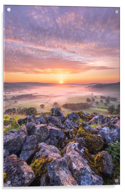Peak District September sunrise Acrylic by John Finney
