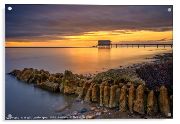 Bembridge Lifeboat Station Sunrise LE Acrylic by Wight Landscapes