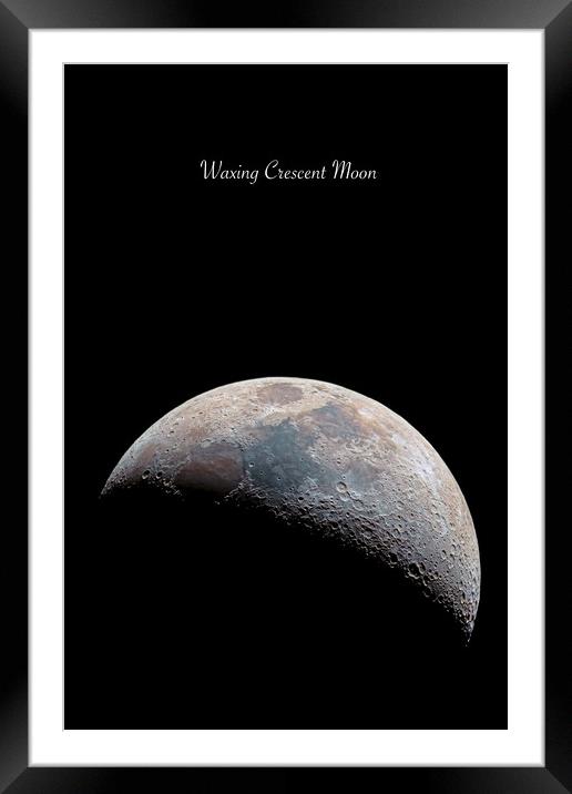 Waxing Crescent Moon Framed Mounted Print by Karl McCarthy