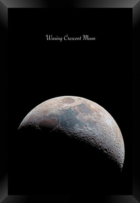 Waxing Crescent Moon Framed Print by Karl McCarthy