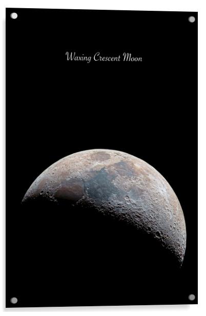 Waxing Crescent Moon Acrylic by Karl McCarthy