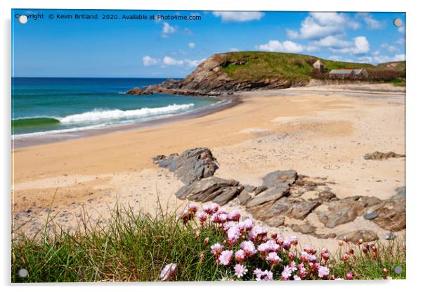 Cornish beach Acrylic by Kevin Britland