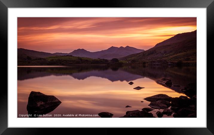 Snowdon Sunset Framed Mounted Print by Lee Sutton