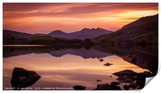 Snowdon Sunset Print by Lee Sutton