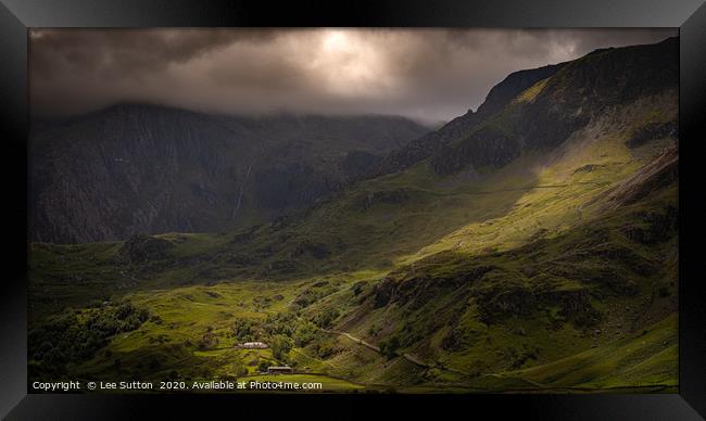 Nant  Ffrancon Pass Framed Print by Lee Sutton