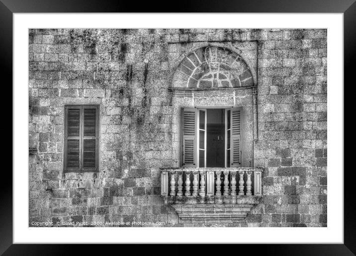 Maltese House Mdina Malta Framed Mounted Print by David Pyatt