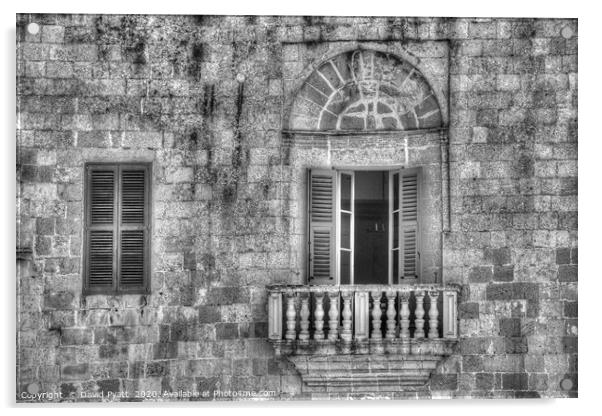 Maltese House Mdina Malta Acrylic by David Pyatt