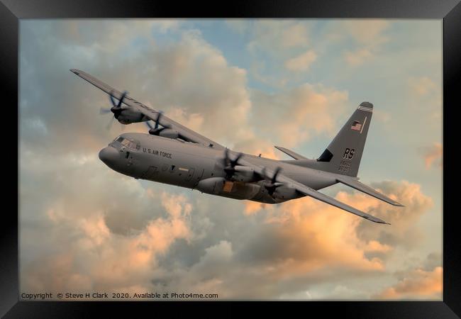 USAF C-130 Hercules Framed Print by Steve H Clark