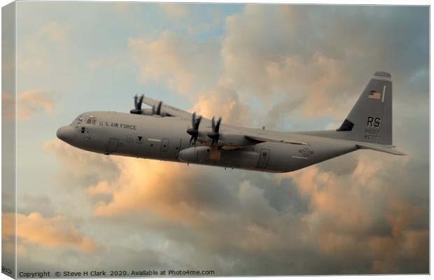 USAF C-130J-30 Hercules Canvas Print by Steve H Clark