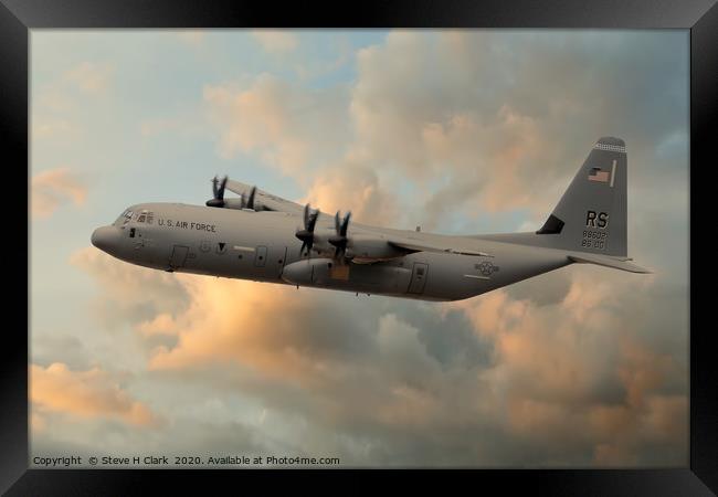 USAF C-130J-30 Hercules Framed Print by Steve H Clark