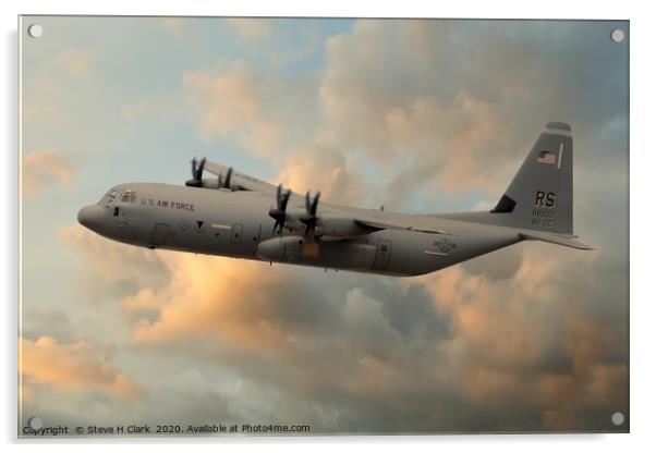 USAF C-130J-30 Hercules Acrylic by Steve H Clark