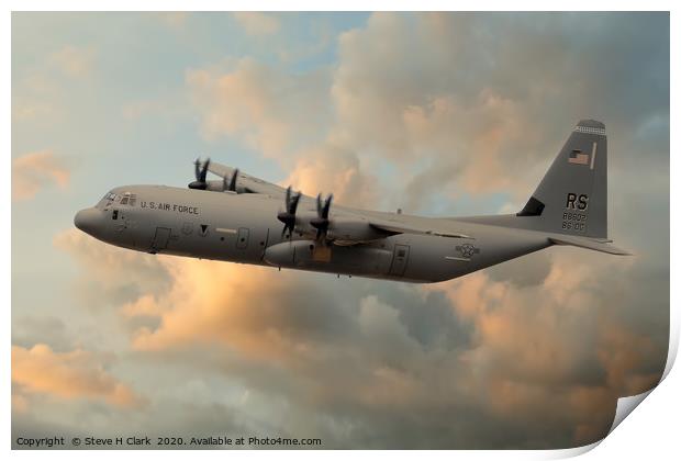 USAF C-130J-30 Hercules Print by Steve H Clark