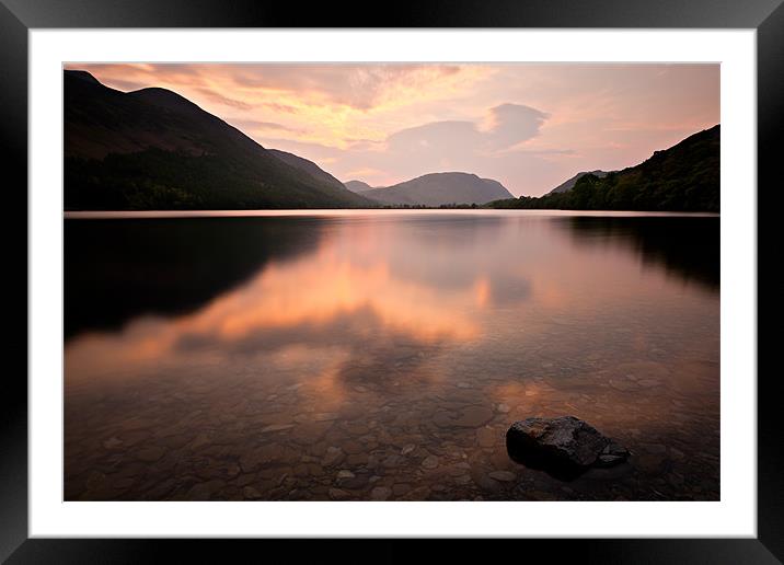 Sunset Buttermere, Cumbria Framed Mounted Print by David Lewins (LRPS)