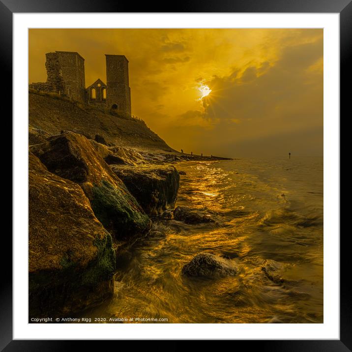 Reculver Towers Framed Mounted Print by Anthony Rigg
