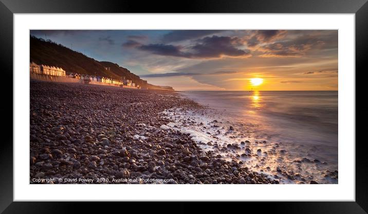 Sunlight on the shore at Cromer Framed Mounted Print by David Powley