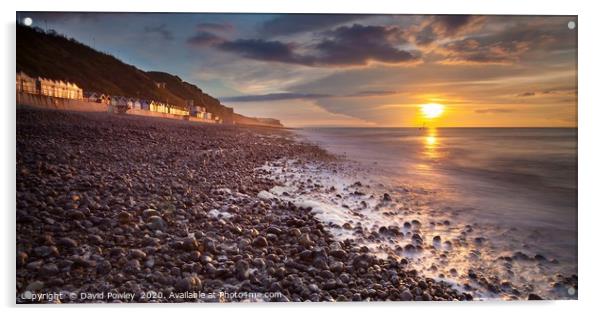 Sunlight on the shore at Cromer Acrylic by David Powley