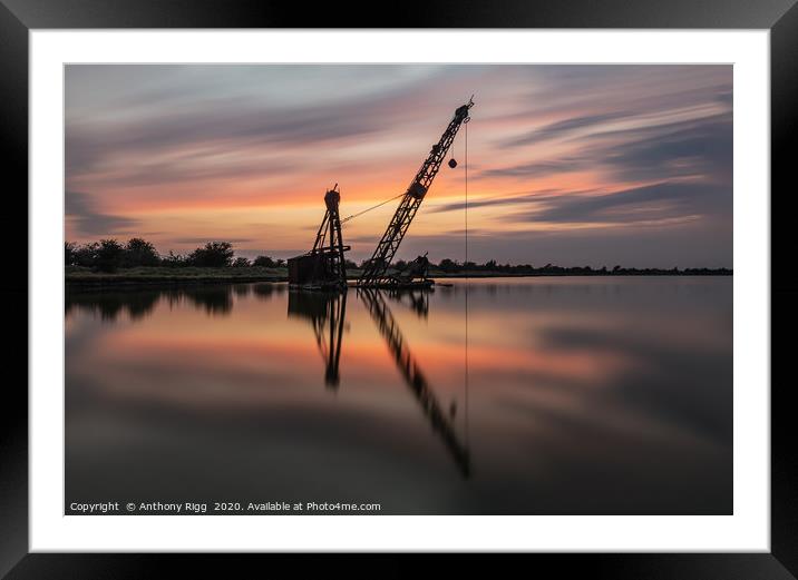 Abandoned Crane Framed Mounted Print by Anthony Rigg