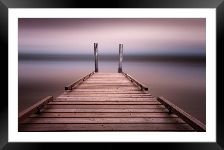 The jetty on Comox Lake Framed Mounted Print by Leighton Collins