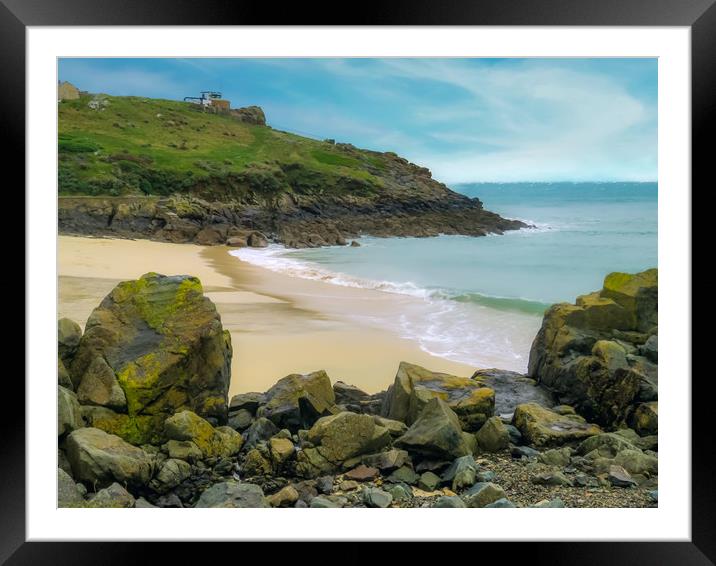 St Ives beach  Framed Mounted Print by Beryl Curran