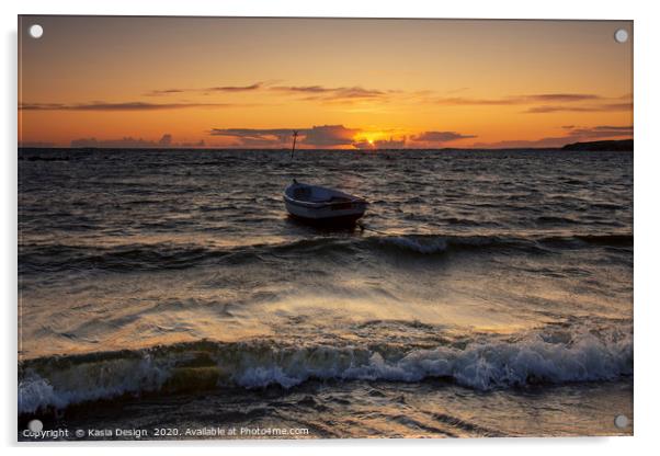 Bobbing Boat in the Baltic Sunset Acrylic by Kasia Design