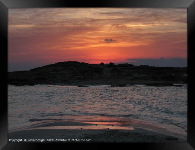 Formentera Sunset, Balearic Islands, Spain Framed Print by Kasia Design