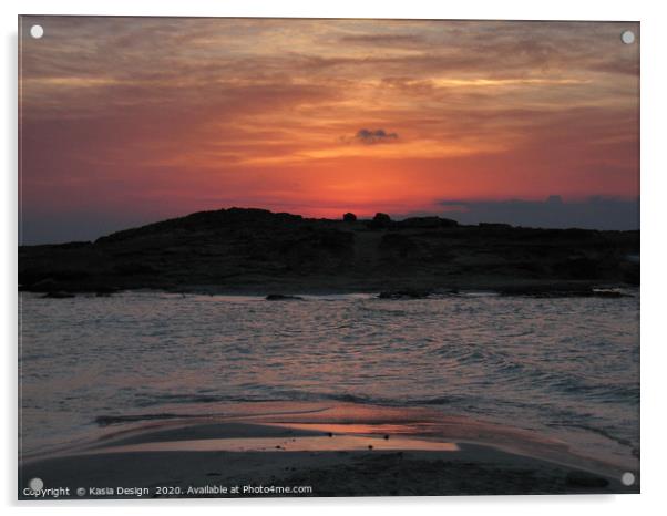 Formentera Sunset, Balearic Islands, Spain Acrylic by Kasia Design