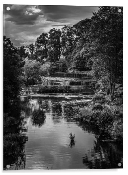 River Aln in Black & White Acrylic by Aimie Burley