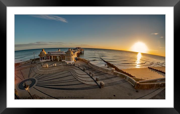 Fisheye view of Cromer pier at sunrise Framed Mounted Print by Chris Yaxley