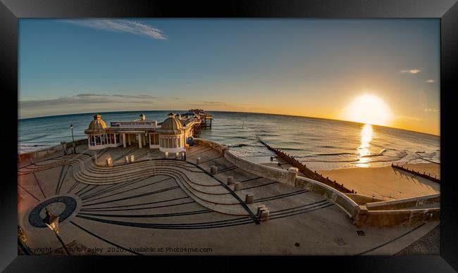 Fisheye view of Cromer pier at sunrise Framed Print by Chris Yaxley