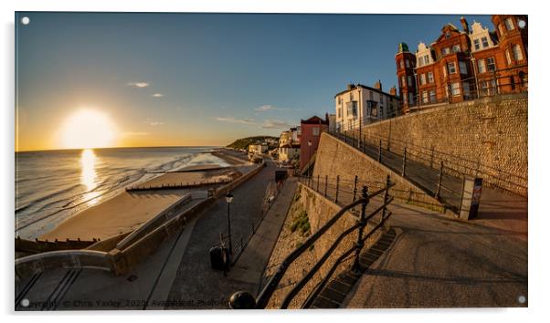 Sunrise over the sea in the coastal town of Cromer Acrylic by Chris Yaxley