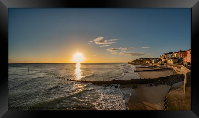 Fisheye view over Cromer beach and the promenade a Framed Print by Chris Yaxley