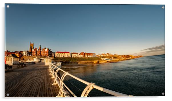 Fish eye view of Cromer at sunrise captured from t Acrylic by Chris Yaxley