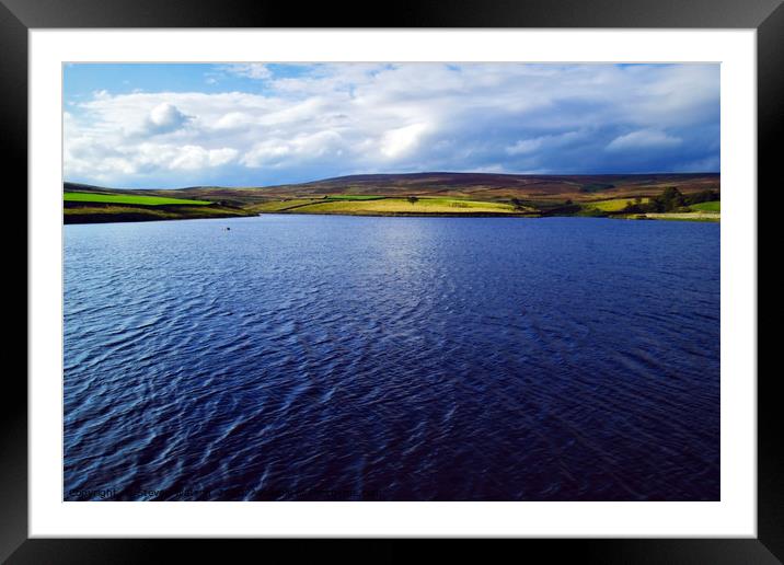 March Ghyll Reservoir and Middleton Moor Framed Mounted Print by Steven Watson