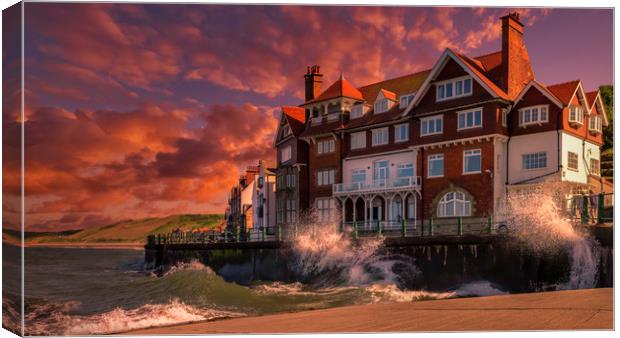 High Tide at Sandsend Canvas Print by Darren Ball