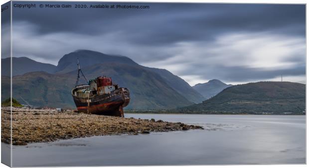 Scottish shipwreck Canvas Print by Marcia Reay