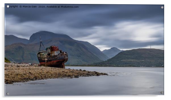 Scottish shipwreck Acrylic by Marcia Reay