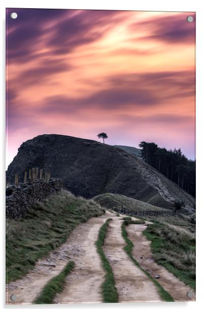 Back Tor sunrise, from The Great Ridge Acrylic by John Finney