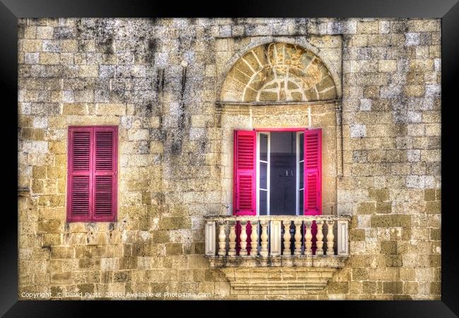 Traditional Maltese House Mdina Malta Framed Print by David Pyatt