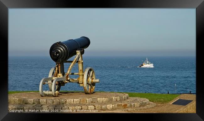 Crimea War Cannon on Hartlepool Headland Framed Print by Martyn Arnold