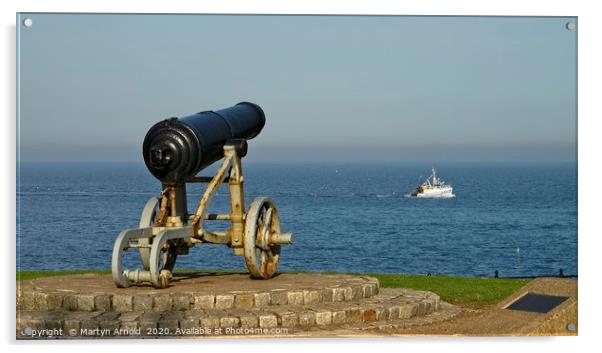 Crimea War Cannon on Hartlepool Headland Acrylic by Martyn Arnold