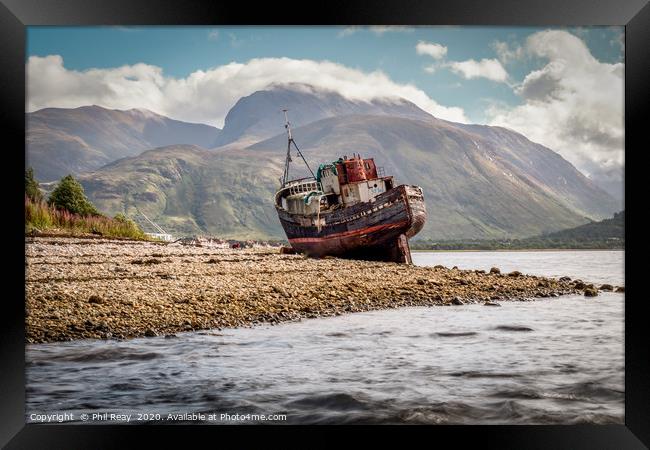 The Corpach Wreck Framed Print by Phil Reay