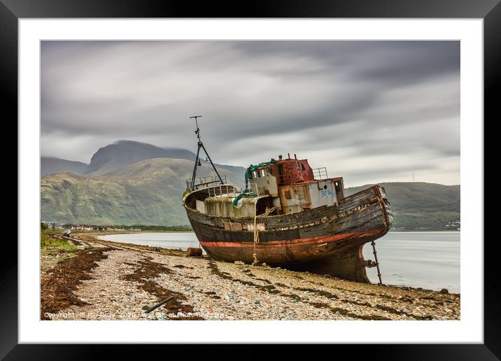The Corpach Wreck (long exposure) Framed Mounted Print by Phil Reay