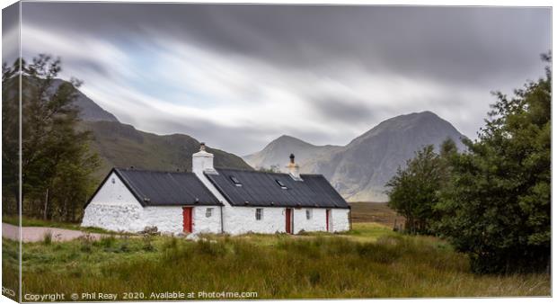 Blackrock Cottage, Glencoe Canvas Print by Phil Reay