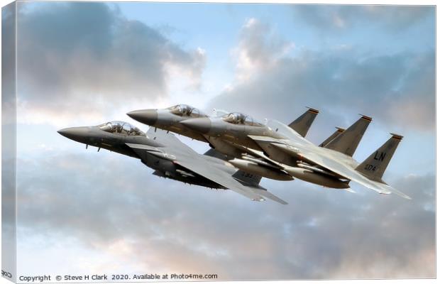 F-15 Eagles and Strike Eagle Canvas Print by Steve H Clark