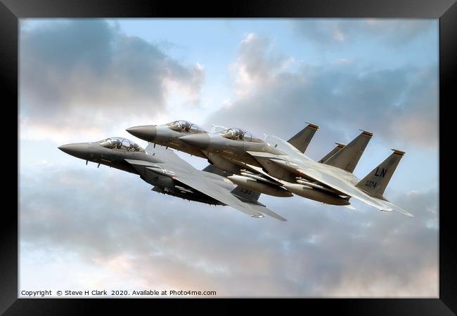 F-15 Eagles and Strike Eagle Framed Print by Steve H Clark