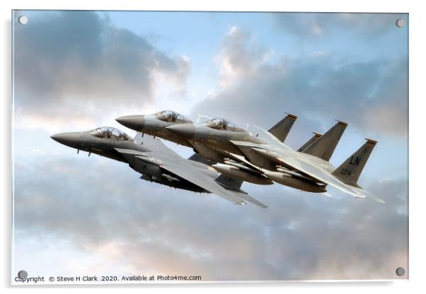 F-15 Eagles and Strike Eagle Acrylic by Steve H Clark