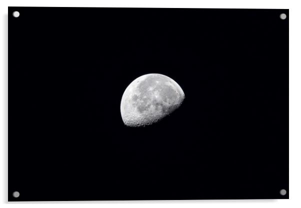 Half moon in the night Acrylic by David GABIS