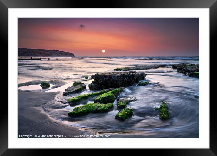 Sunrise At Sandown Beach Framed Mounted Print by Wight Landscapes
