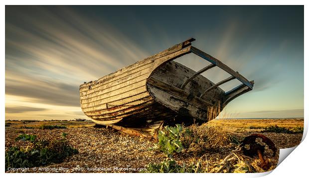 Abandoned Boat Print by Anthony Rigg