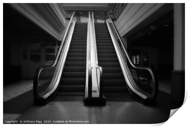 Empty Escalator  Print by Anthony Rigg
